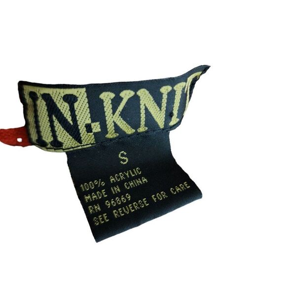 Vintage 90s Cardigan Sweater Full Zip Front Womens Size S Orange Stripe Grunge - Picture 5 of 6